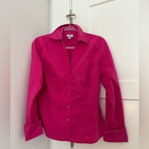 Women’s pink button up shirt
